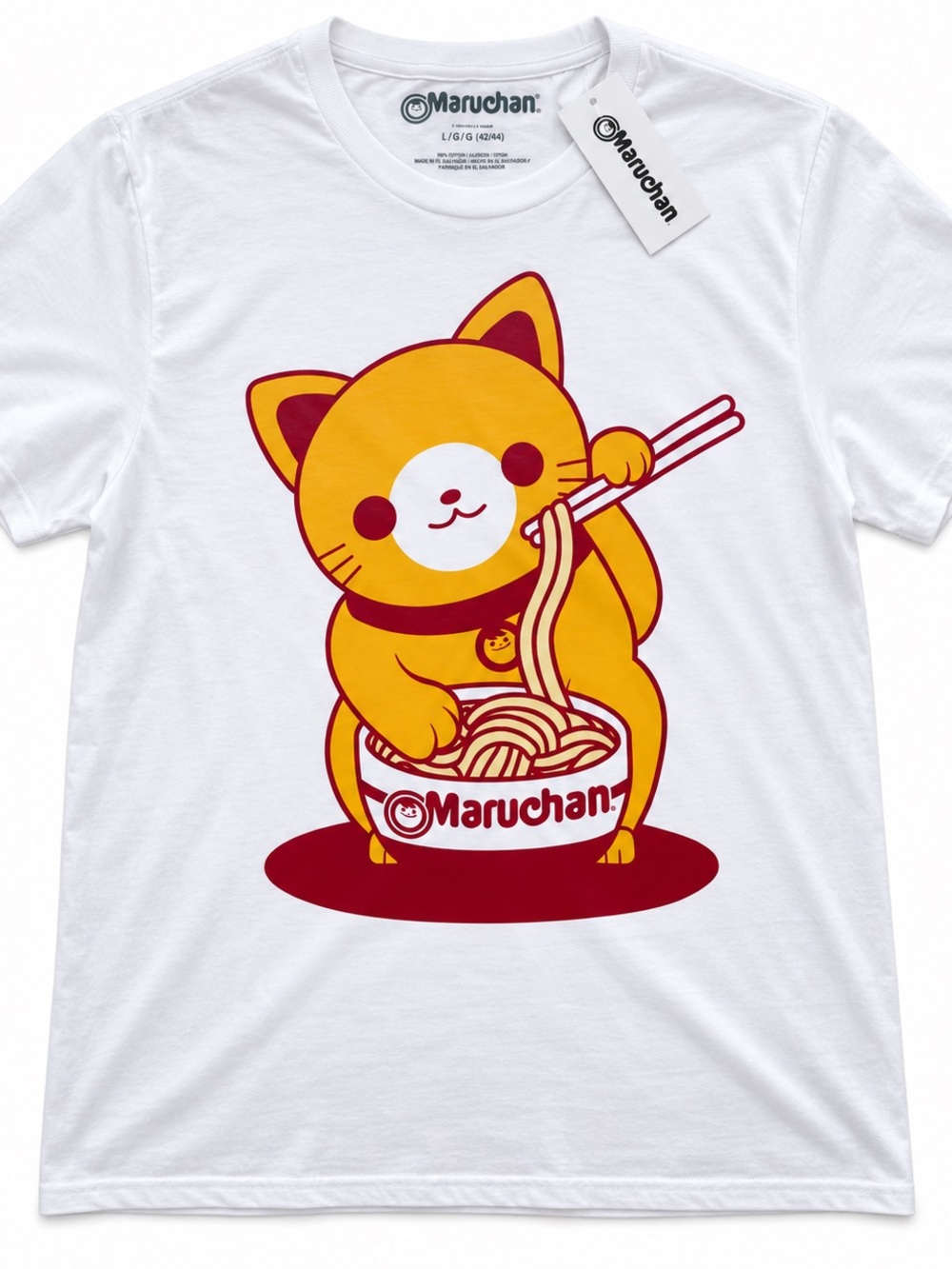 Maruchan Ramen Cat Graphic Tee White Size L NWT